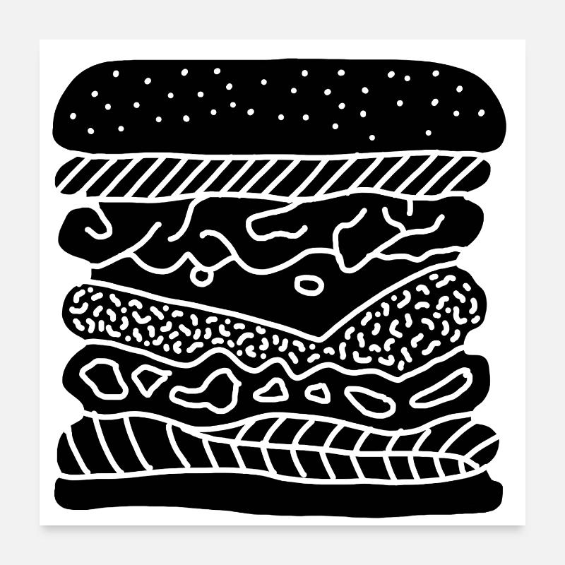 Stacked Burger Poster 24" x 24" (60x60 cm)