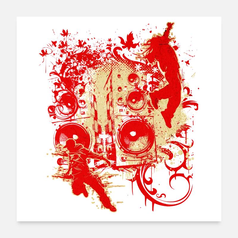 Splash Sonore Rouge DJ Poster 60 x 60 cm