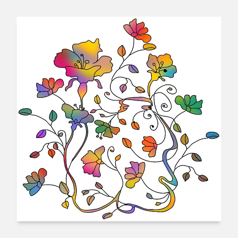 Blumen Poster 60x60 cm