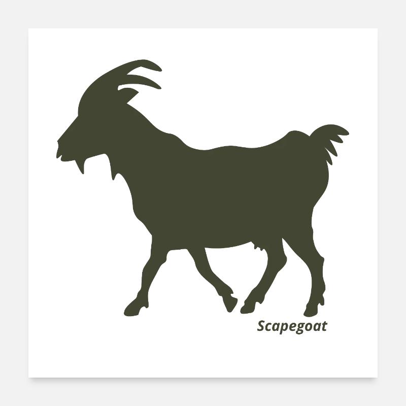 Sündenbock Ziege oliv Poster 60x60 cm