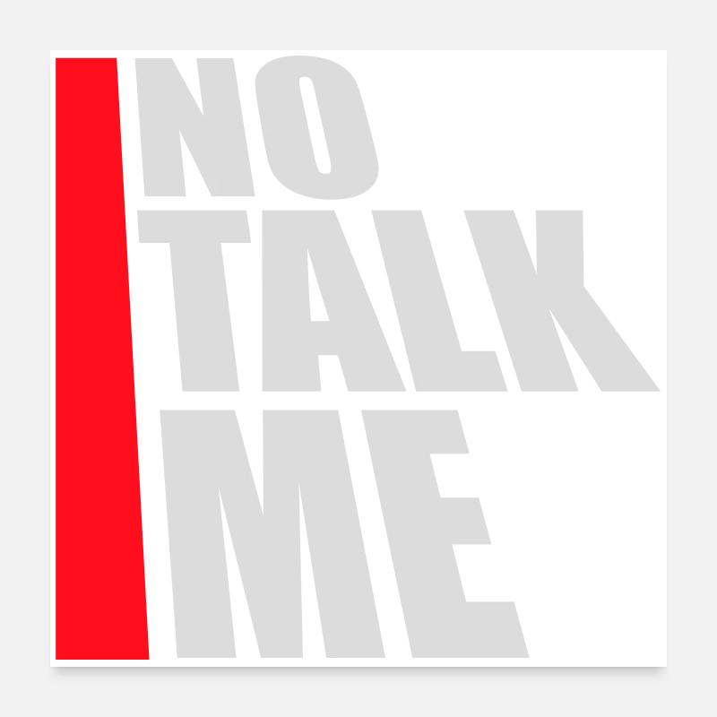 Pas de discours introverti antisocial drôle Poster 60 x 60 cm