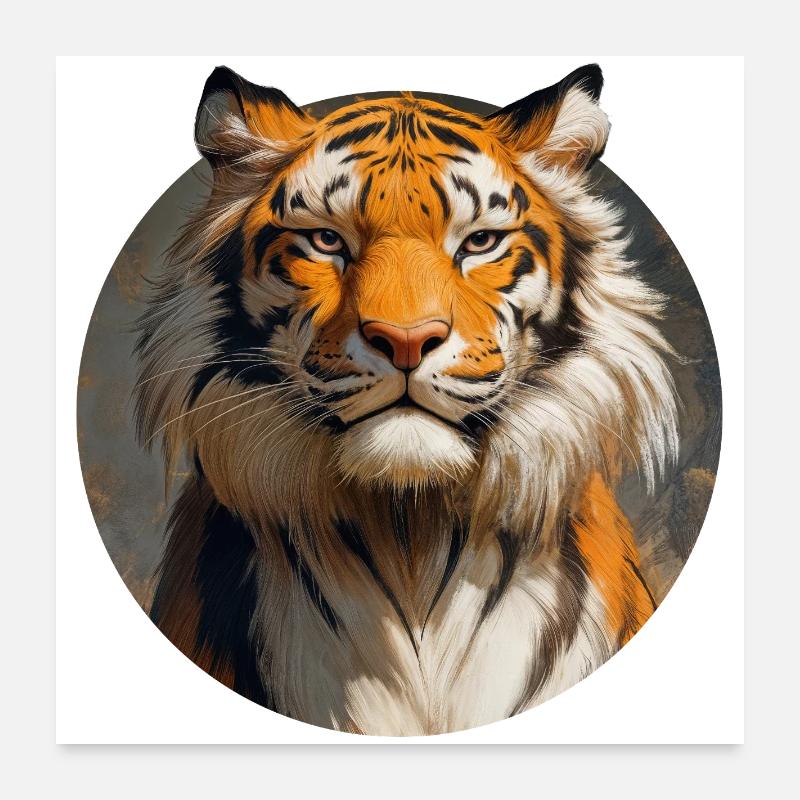 Tiger-Design Poster 60x60 cm