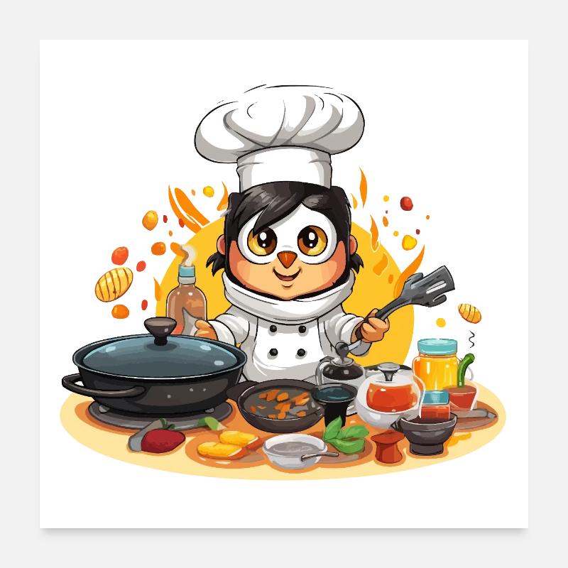 Kitchen Penguin Master Chef Poster 24" x 24" (60x60 cm)