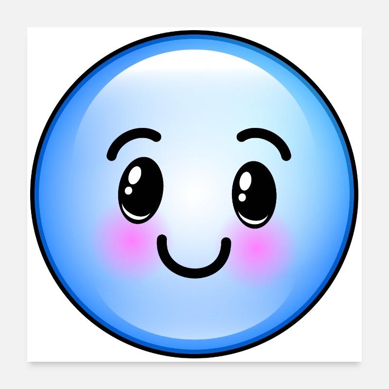 Cute Blue Bubble Poster 24" x 24" (60x60 cm)