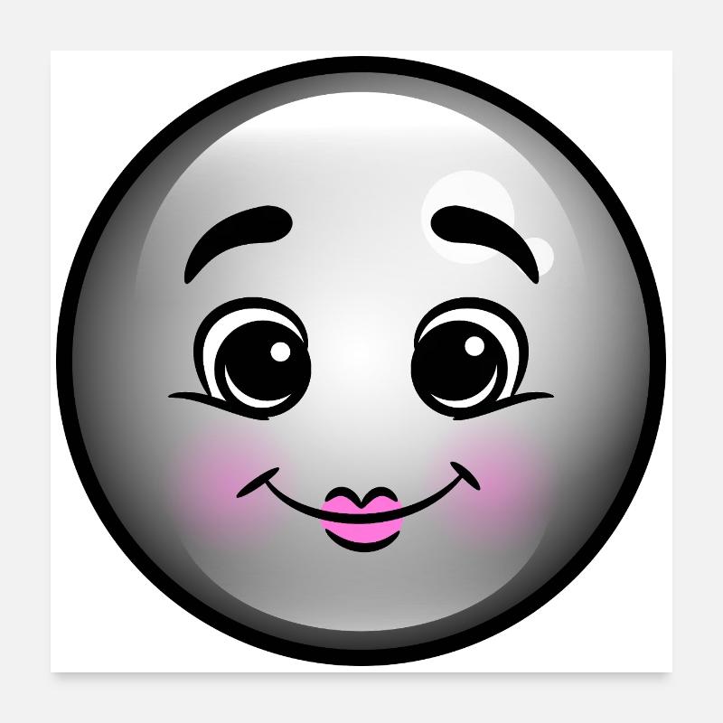 Bulle Noire Mignonne Poster 60 x 60 cm