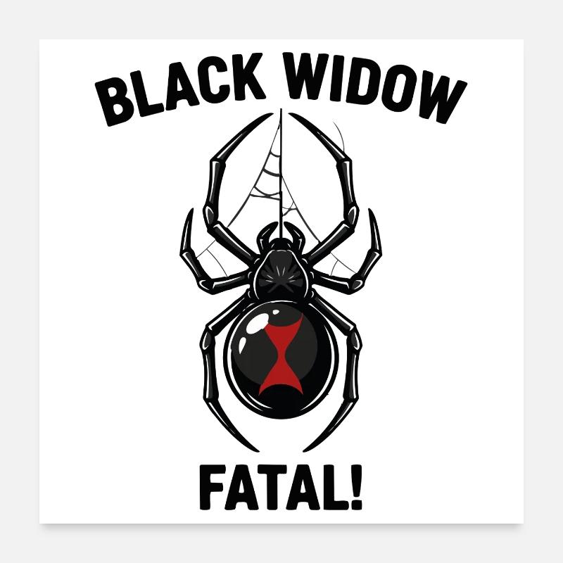 Veuve Noire Araignée Danger Black Widow Noir Poster 60 x 60 cm