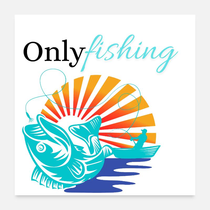 Poisson sarcelle au lever du soleil à l’aube Poster 60 x 60 cm