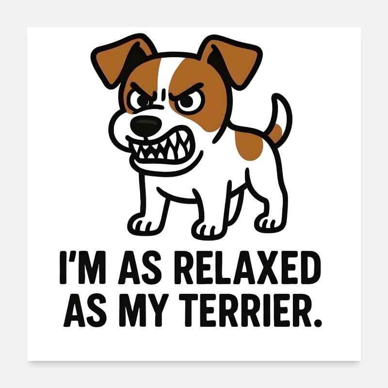 Terrier détendu disant Poster 60 x 60 cm