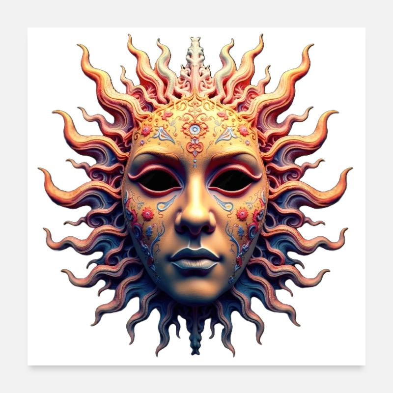 Sun Goddess Mask Poster 24" x 24" (60x60 cm)