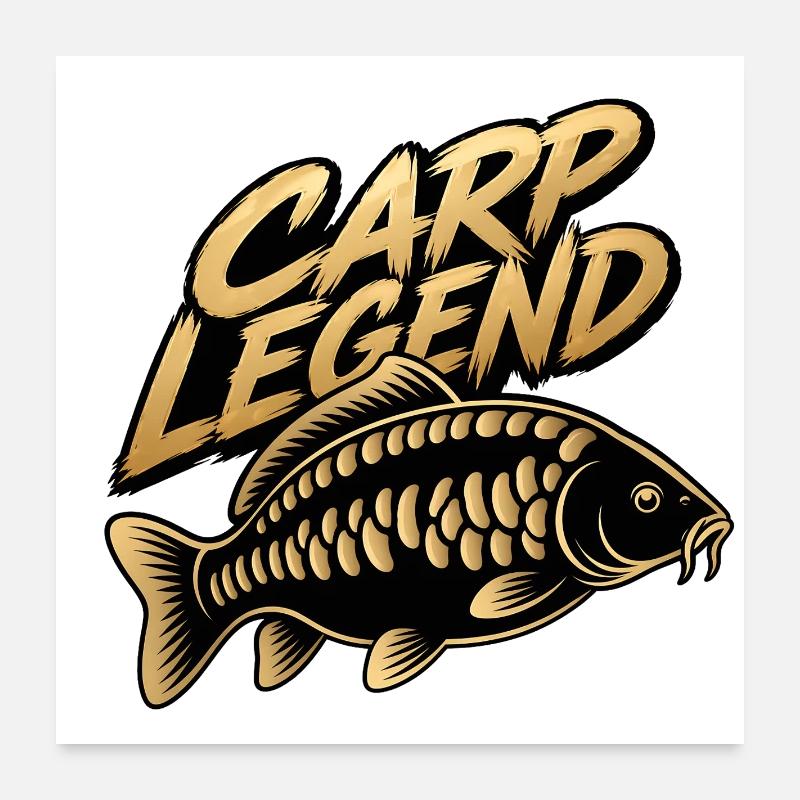 Conception de pêcheur Carp Legend Poster 60 x 60 cm