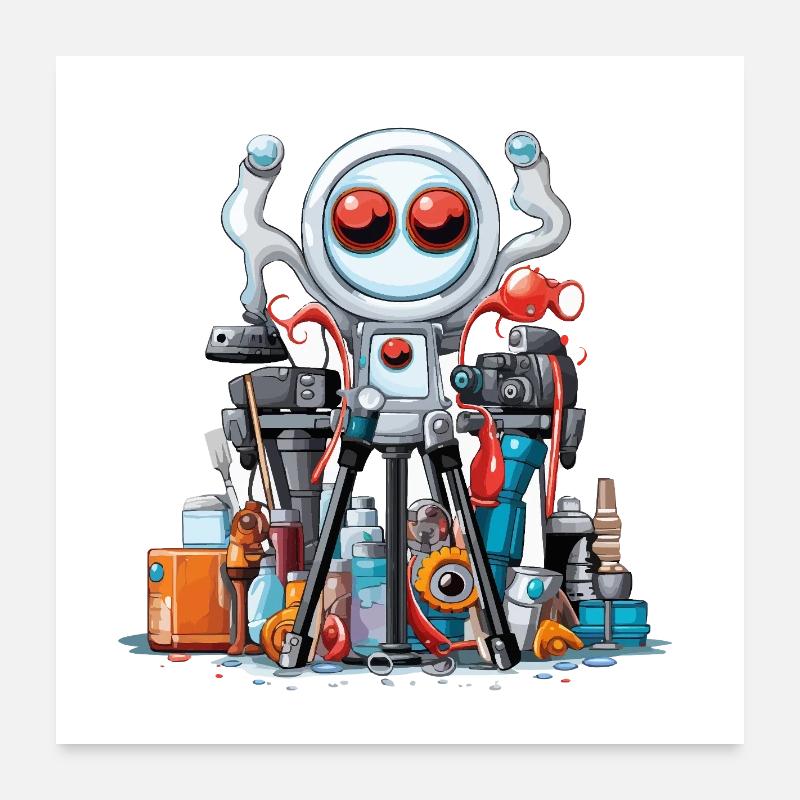 Small laboratory robot with tools Poster 24" x 24" (60x60 cm)