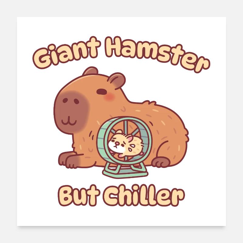 Mignon hamster géant capybara mais plus apaisant Poster 60 x 60 cm