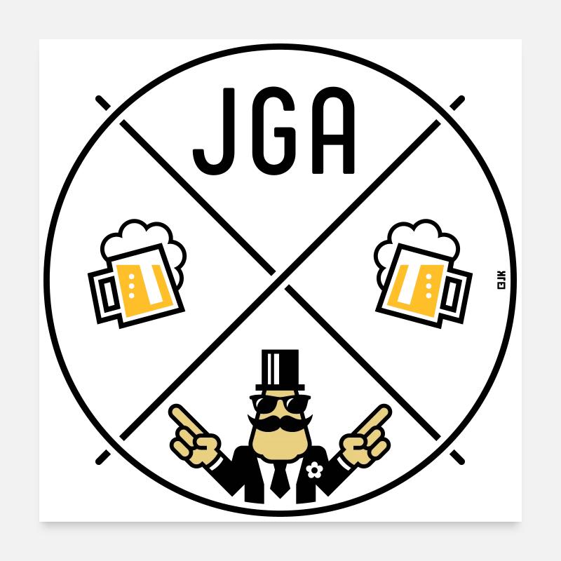 Bachelor Party Groom Hand Signal Beer Circle Symbol POS 3C Poster 24" x 24" (60x60 cm)