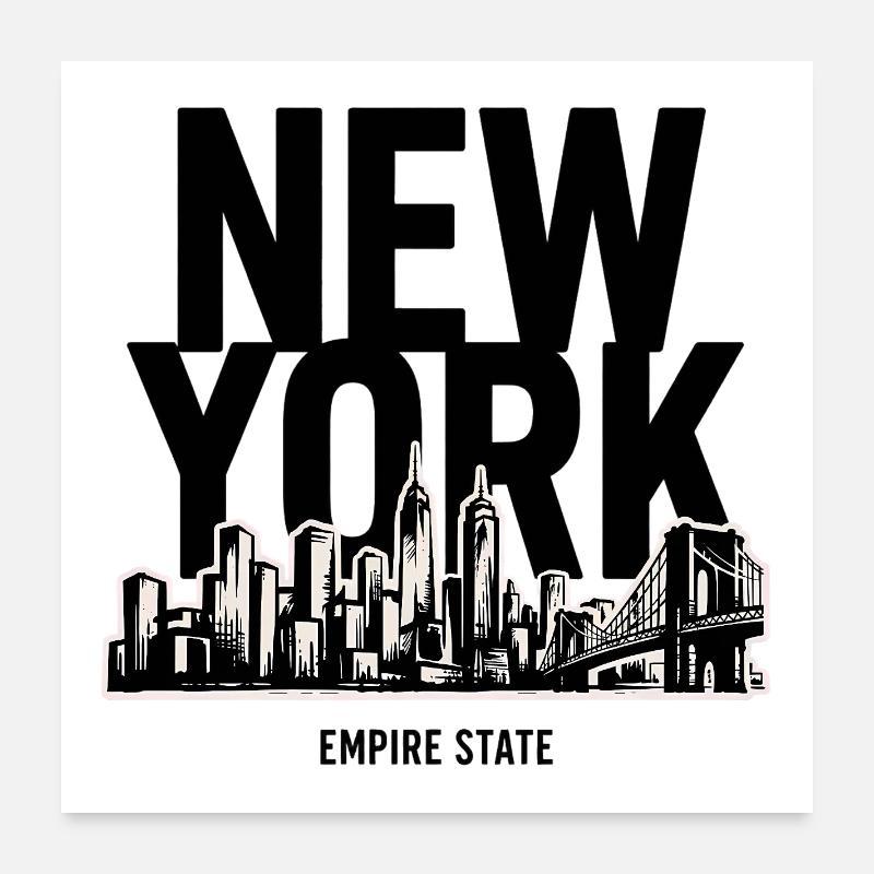 Silhouette urbaine: skyline et ponts Poster 60 x 60 cm