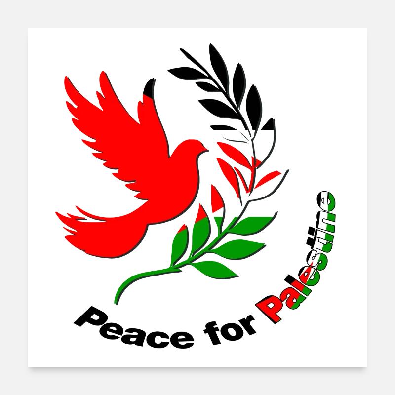 Paix pour la Palestine Poster 60 x 60 cm