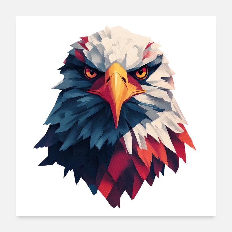 Majestätischer Adler, durchdringender Blick Poster 60x60 cm