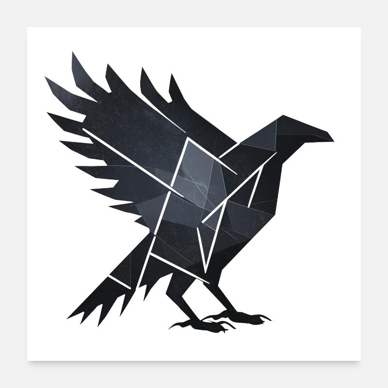 Schwarzer Rabe Poster 60x60 cm
