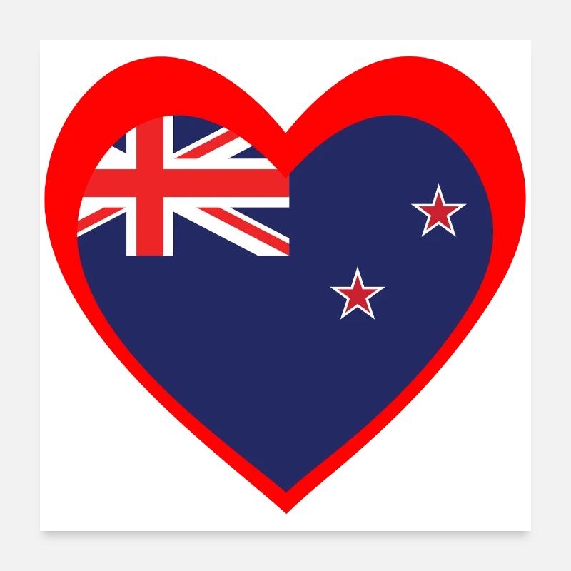 Ngākau Whero Aotearoa Poster 60 x 60 cm