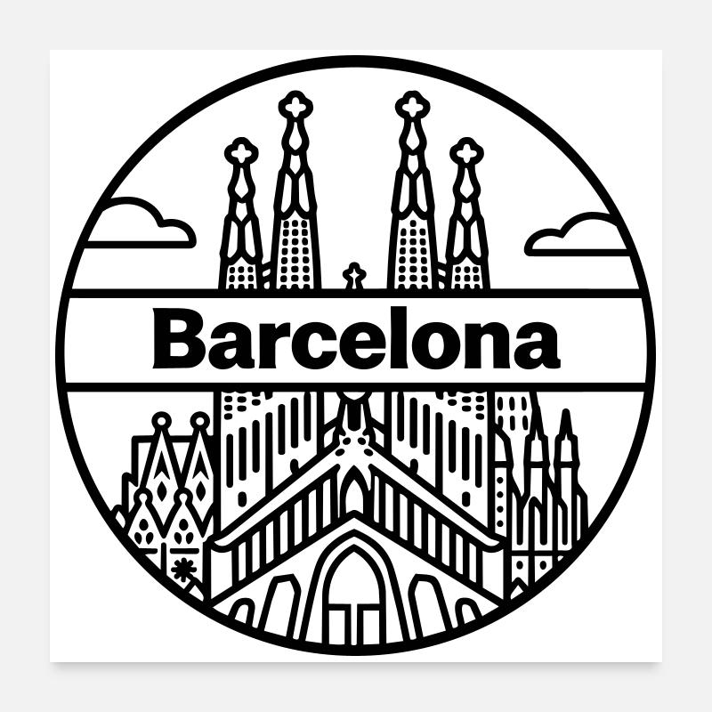 Barcelona Poster 24" x 24" (60x60 cm)