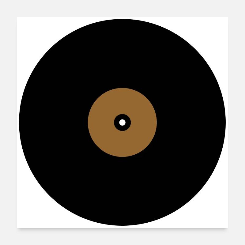 Base de boîte de texte en cercle de disque vinyle Poster 60 x 60 cm