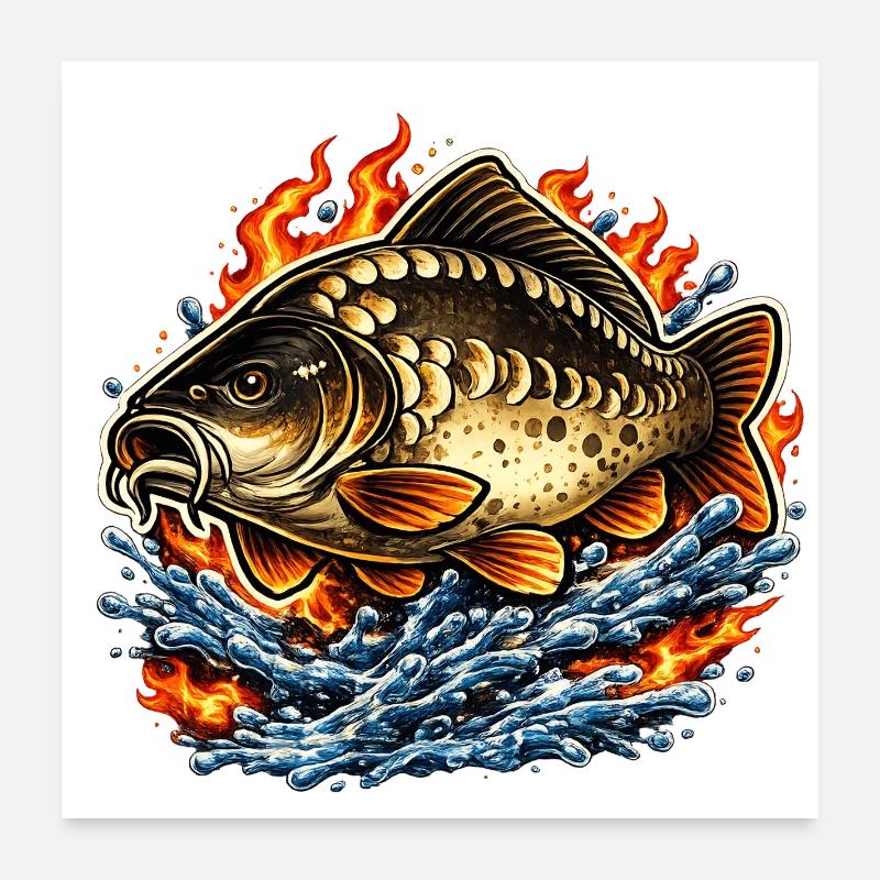 Mirror Carp Poster 24" x 24" (60x60 cm)