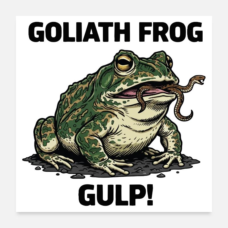 Grenouille Goliath Serpent Gulp Frog Poster 60 x 60 cm