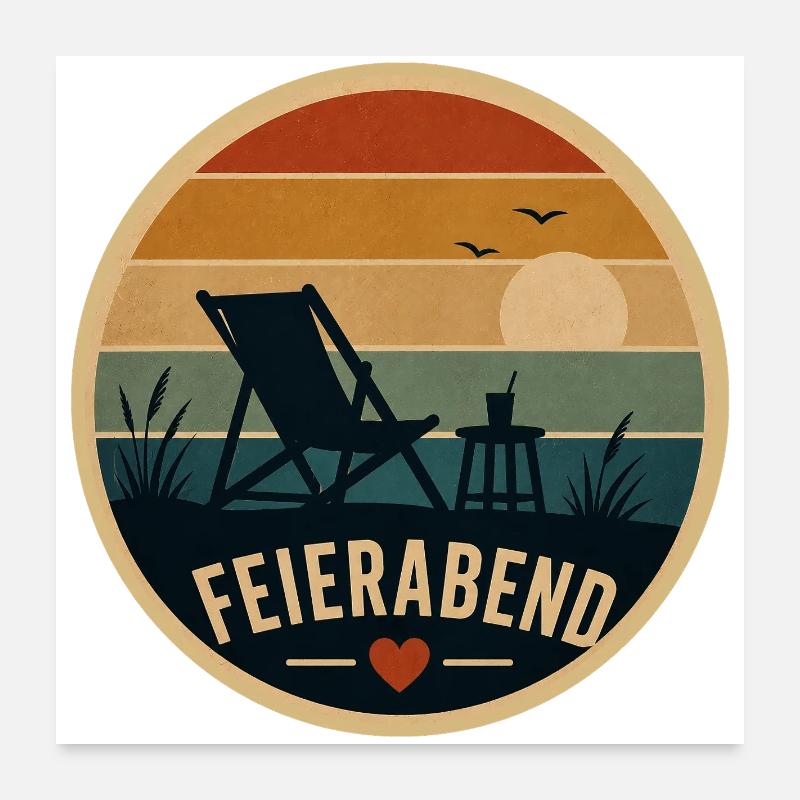 Feierabend Retro Poster 60x60 cm