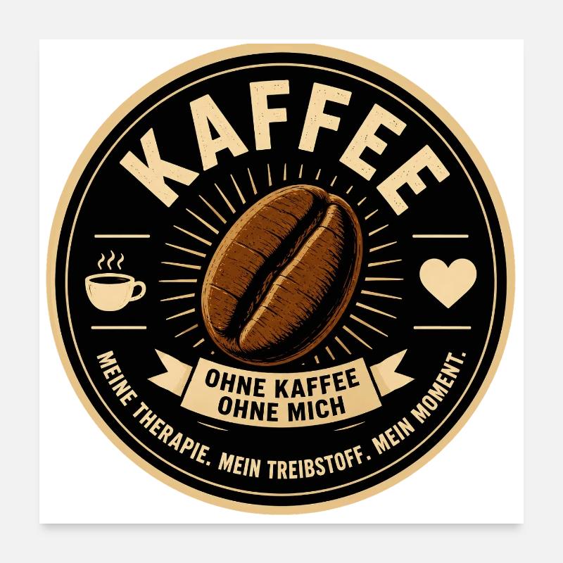 Kaffee Therapie Poster 60x60 cm