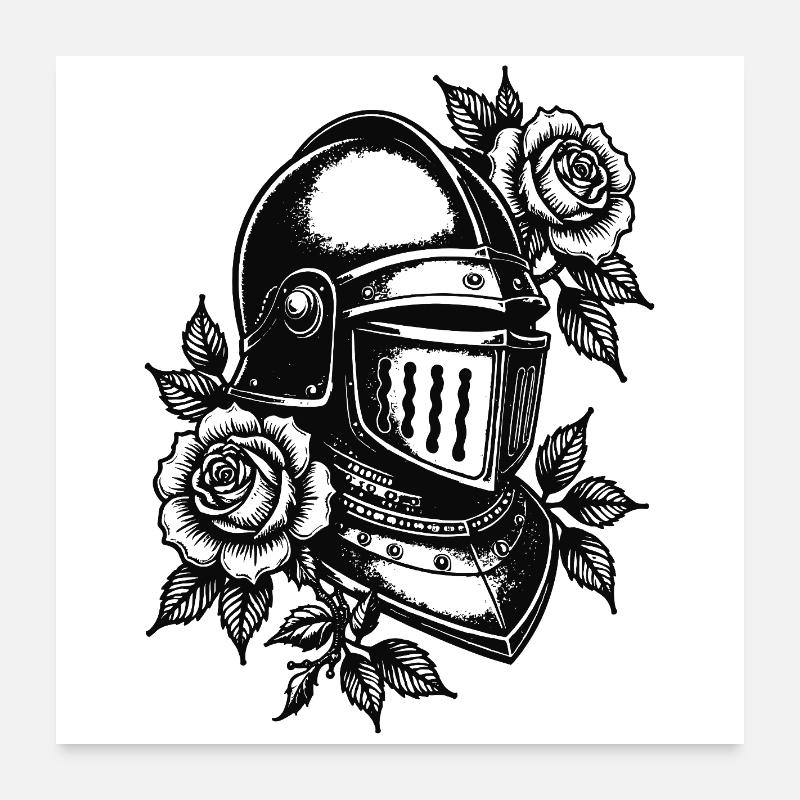 Casque du Chevalier Rose Poster 60 x 60 cm