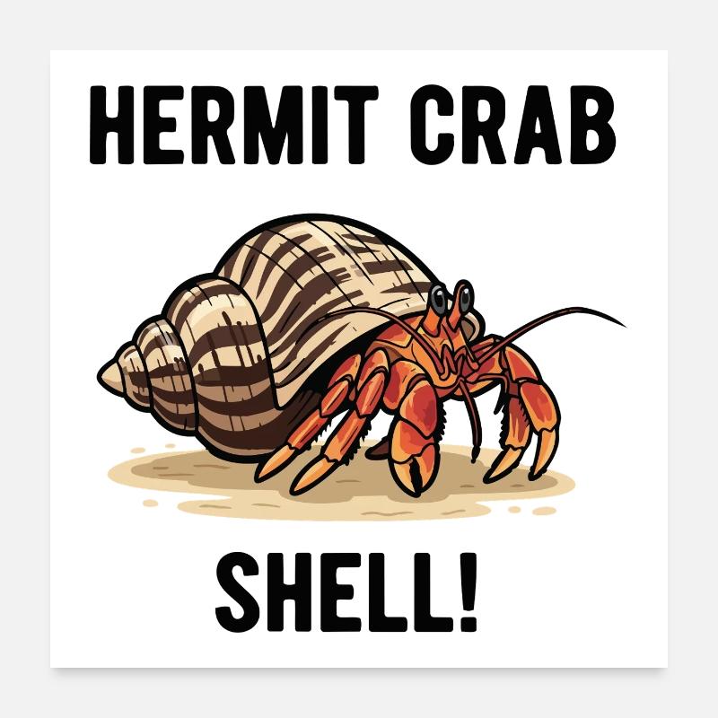 Bernard-l'ermite Shell Hermit Crab Poster 60 x 60 cm