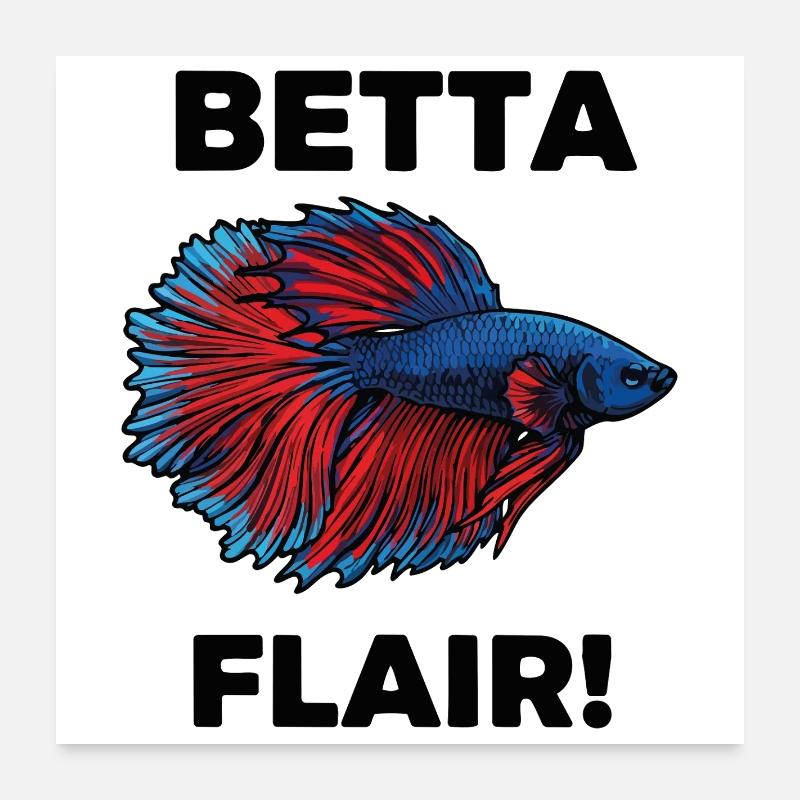 Fighting Fish Betta Flair Aquarium Poster 24" x 24" (60x60 cm)