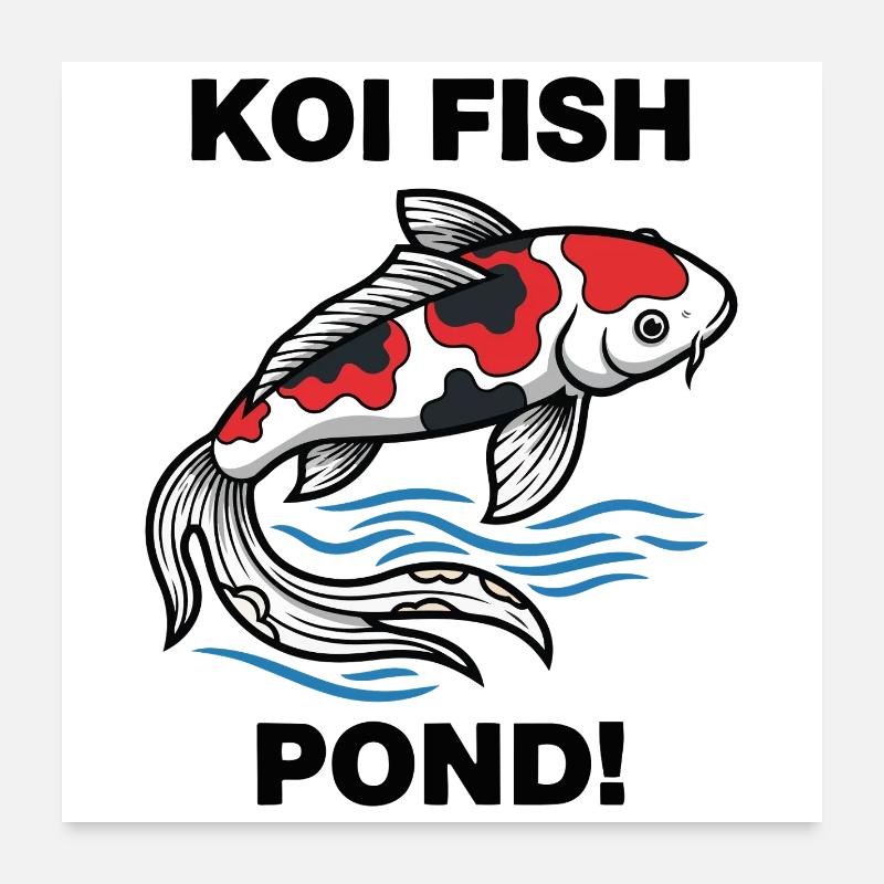 Carp Koi Pond Japanese Fish Zen Poster 24" x 24" (60x60 cm)