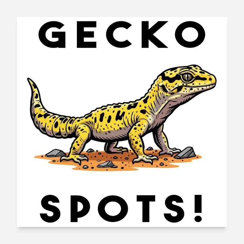 Gecko Leopard Bask Lizard Terrarium Poster 24" x 24" (60x60 cm)