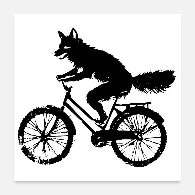 Fahrrad Fuchs Poster 60x60 cm