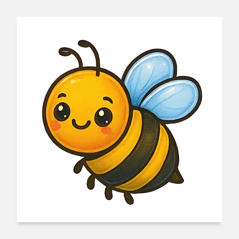 Sunny Bee Cartoon Charm Poster 24" x 24" (60x60 cm)