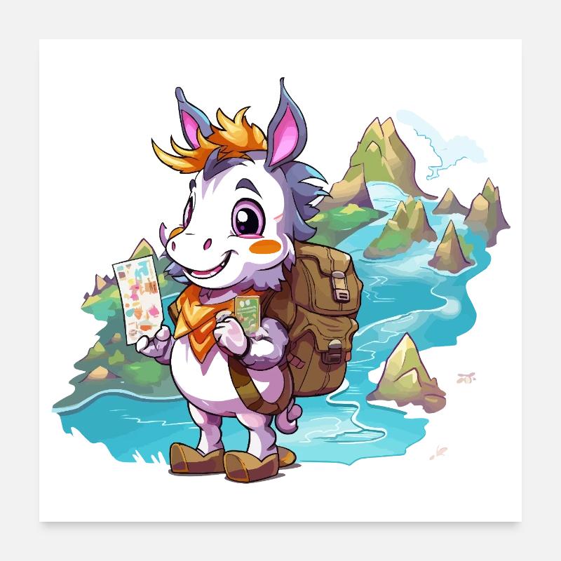 Chèvre d’aventure côtière Poster 60 x 60 cm