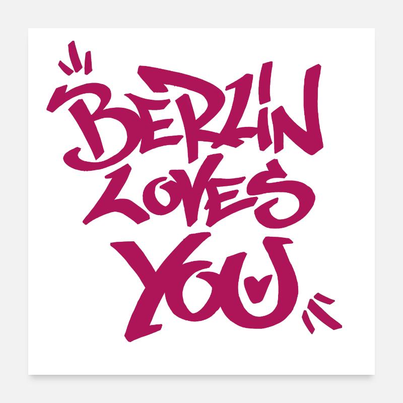 Berlin loves you graffiti style Poster 24" x 24" (60x60 cm)