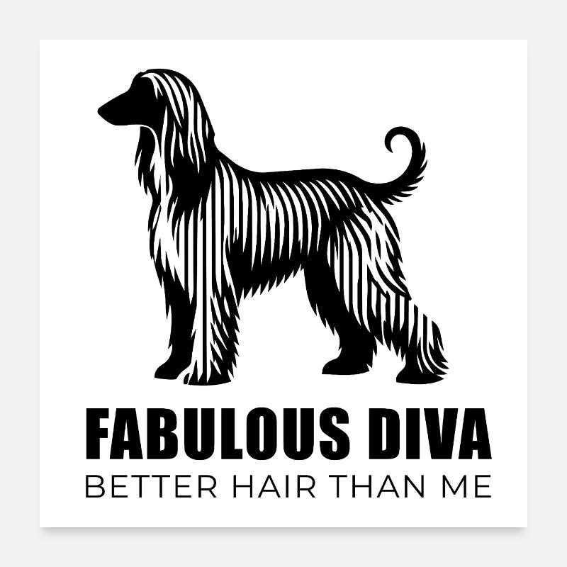 Affie Silhouette - Fabulous Diva linear Afghane Poster 60x60 cm