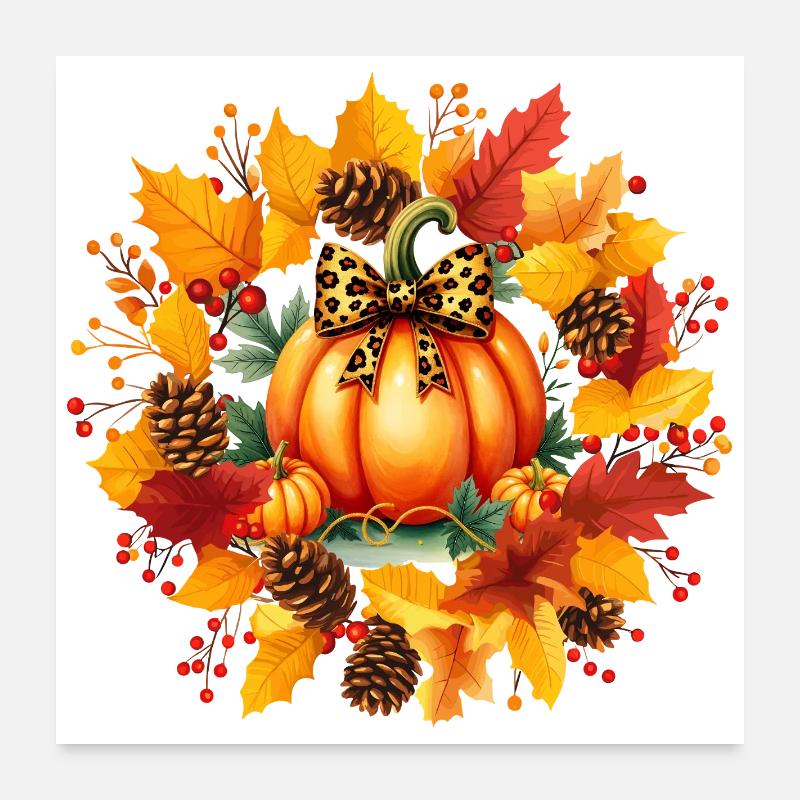FALL SEASON PUMPKIN DAY Poster 24" x 24" (60x60 cm)
