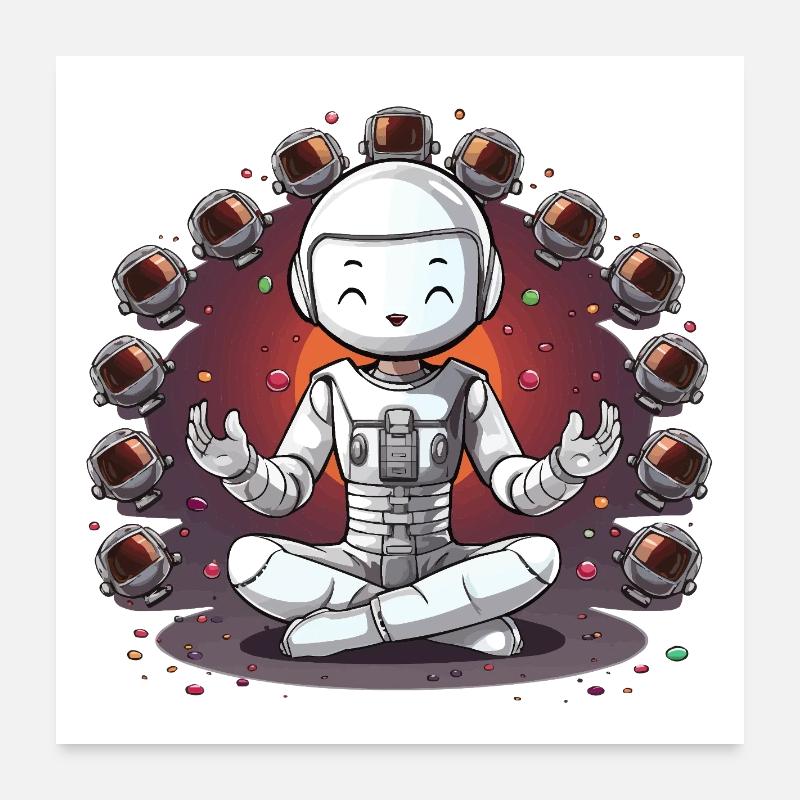 Space Yogi in Astronaut Poster 24" x 24" (60x60 cm)