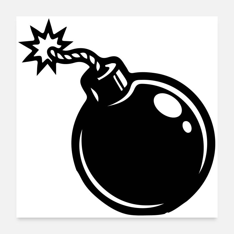 Icône de la bombe Poster 60 x 60 cm