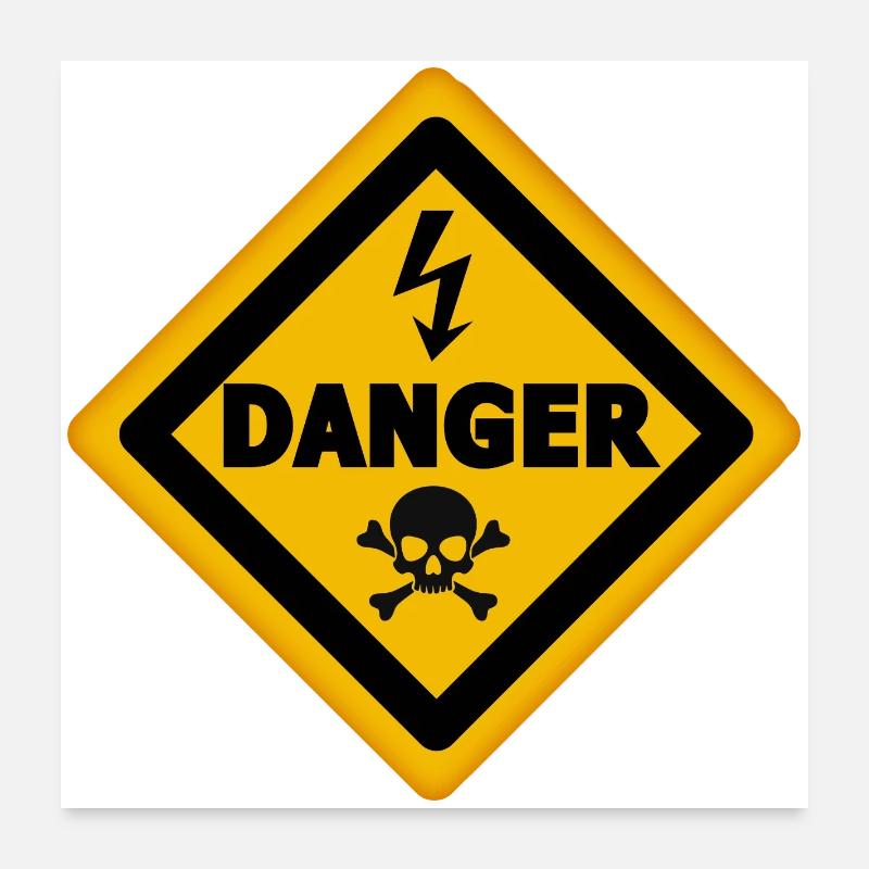 danger de mort- panneau sticker Danger Poster 60 x 60 cm