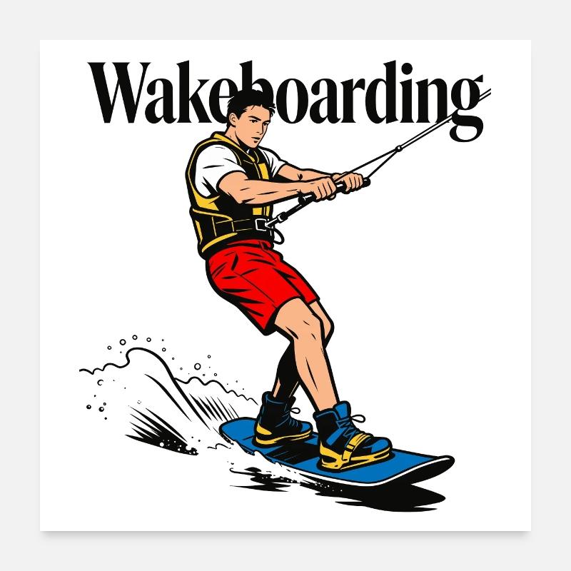 Wakeboarder Poster 60 x 60 cm