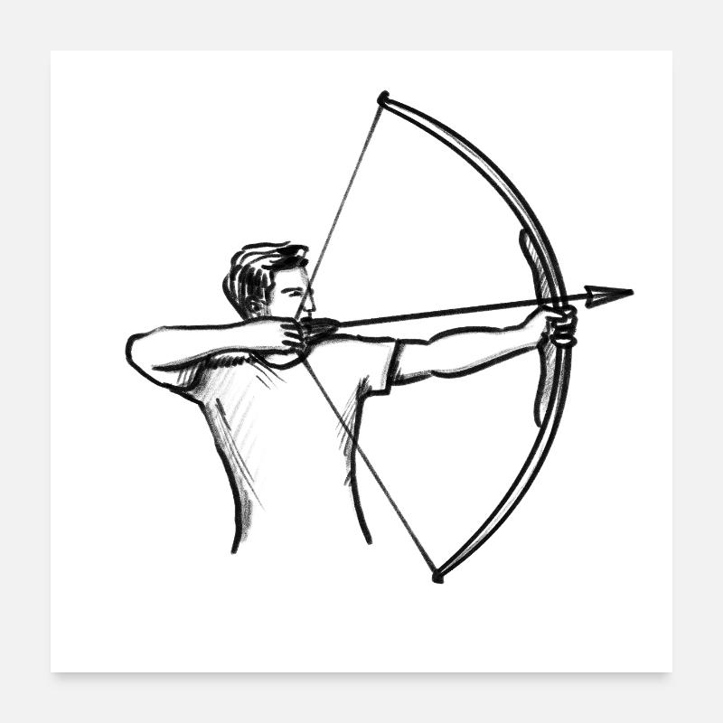 Archer - Illustration Poster 60 x 60 cm
