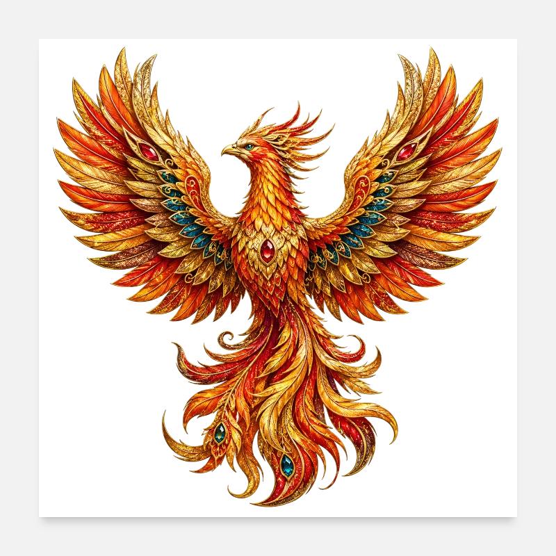 Goldphoenix Flame Flight Poster 24" x 24" (60x60 cm)