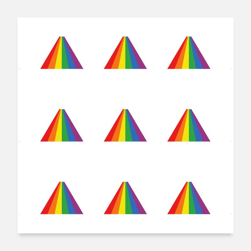 Motif de pyramide arc-en-ciel Poster 60 x 60 cm