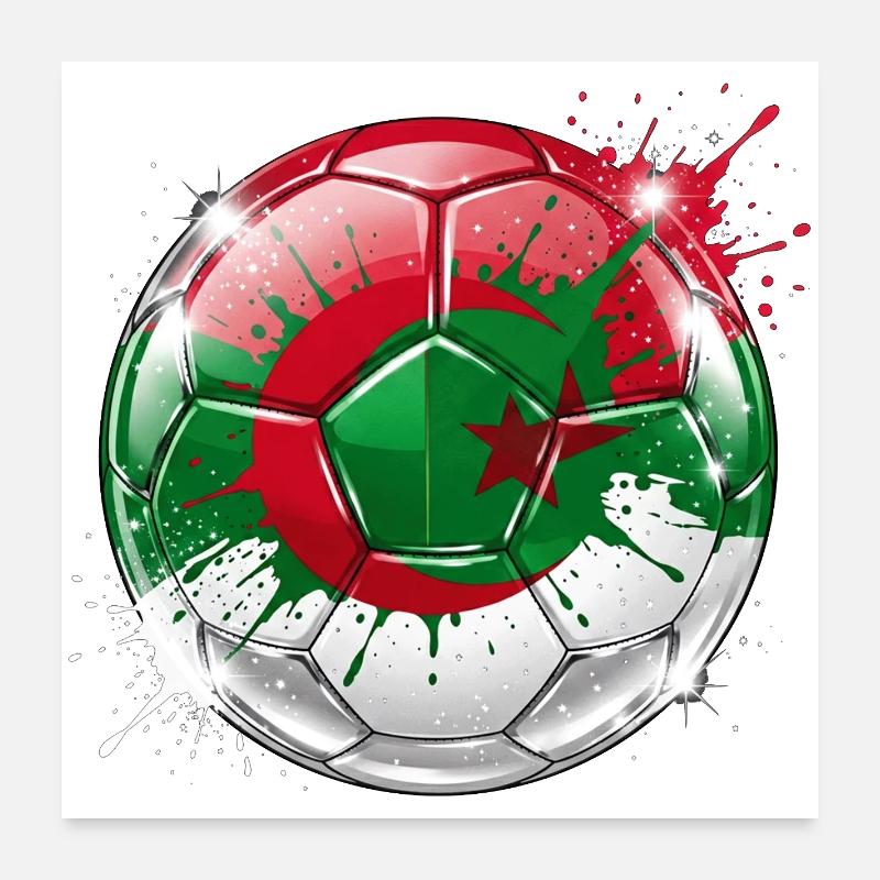 Ballon éclat algérien splatter Poster 60 x 60 cm