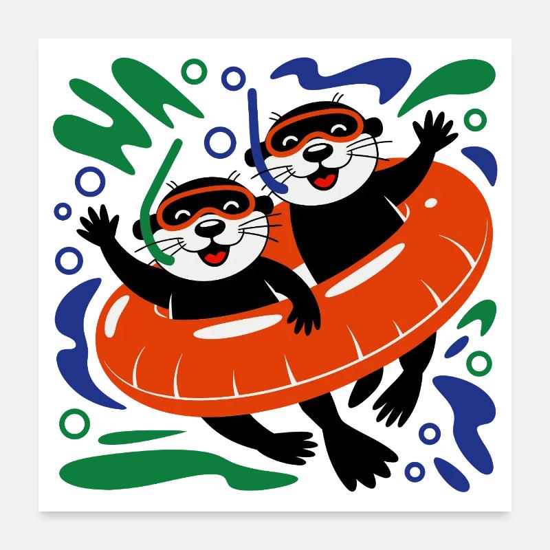 Funny Otter Crew Poster 24" x 24" (60x60 cm)