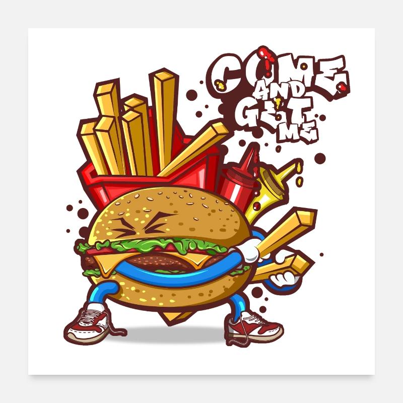 Samouraï Burger  Poster 60 x 60 cm