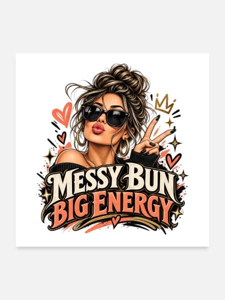 Große Energie - Poster 60x60 cm - Weiß